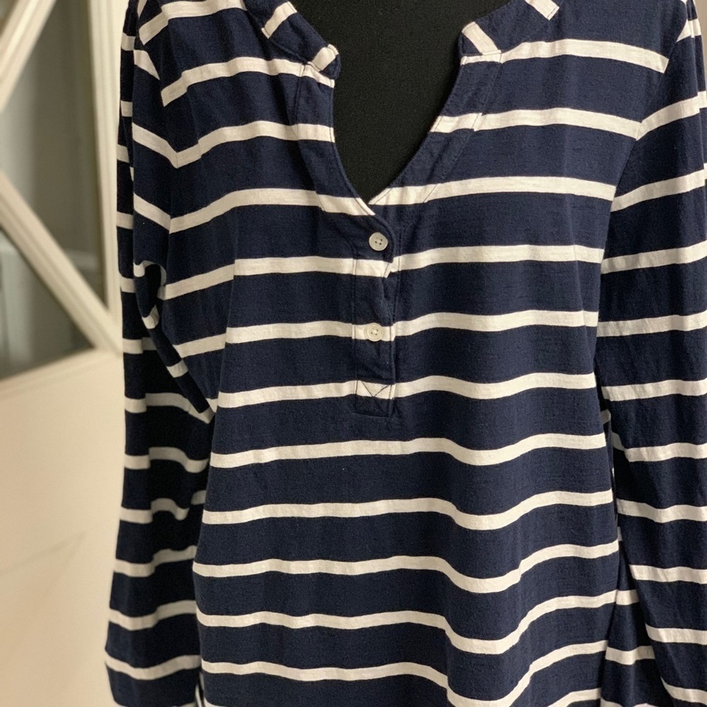 Caribbean Joe cotton top stripe XL navy white